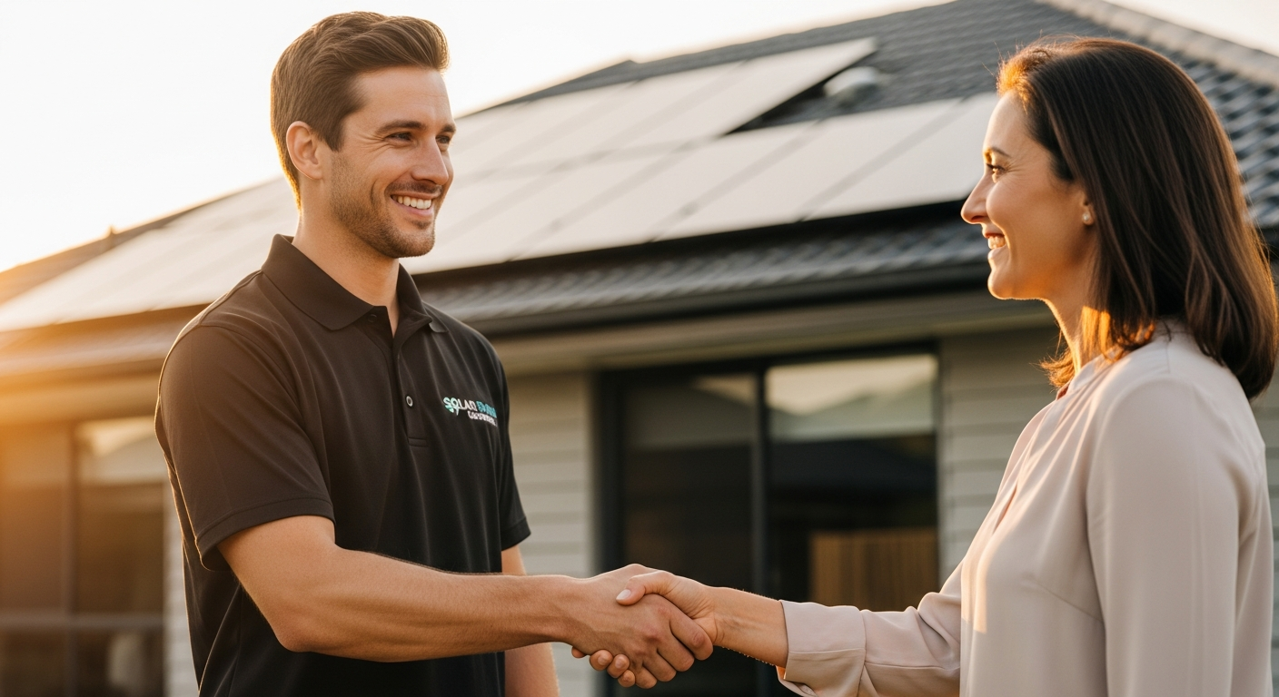 XSolar USA team member shaking hands with certified solar maintenance partner to expand service network